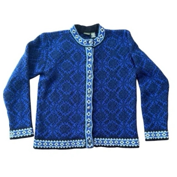 L.L. Bean Vintage Classic Nordic Merino Wool Bordered Sweater, Fair Isle, NWOT - Picture 1 of 4